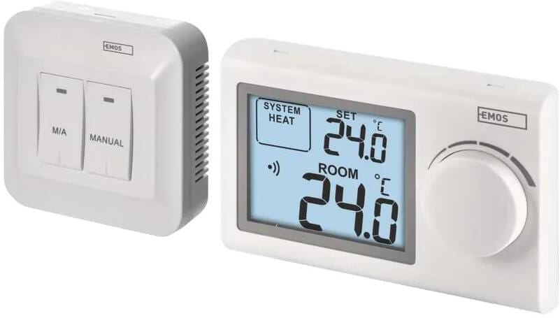EMOS P5614 Raumthermostat, manuell, kabellos, weiß (2101106010)