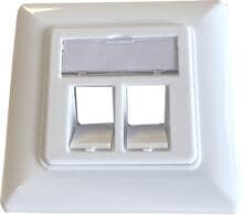 Televes Keystone - Rahmen mit Abdeckung in signalweiß, für 2-Port RJ45, weiß (TCR26A)