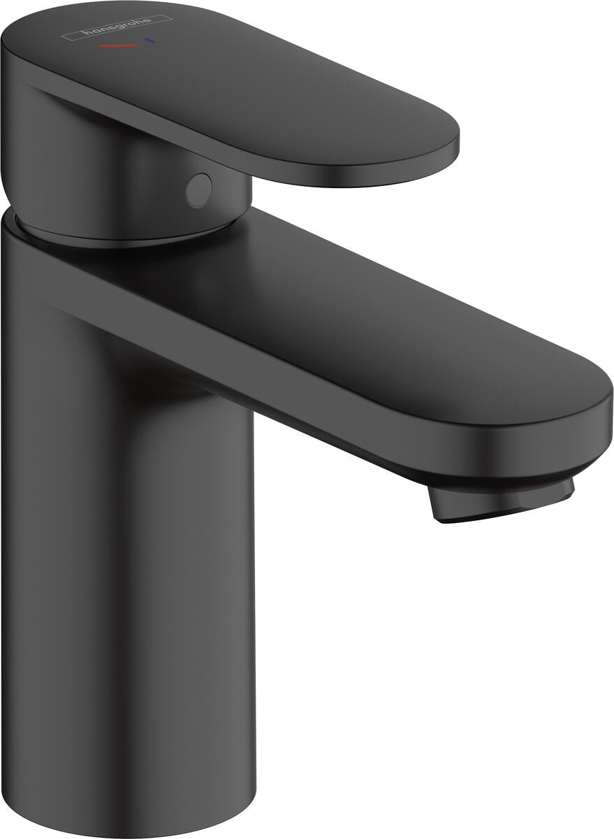 hansgrohe Vernis Blend Einhebel-Waschtischarmatur 100 CoolStart mit Zugstangen-Ablaufgarnitur, Messing, 5 l/min, mattschwarz (71585670)
