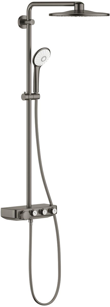 GROHE Euphoria Smartcontrol System 310 Duo Duschsystem mit Thermostatbatterie, für die Wandmontage, hard graphite gebürstet (26507AL0)