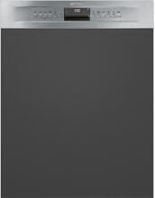 Smeg PL324BQXDE Teilintegrierter Geschirrspüler, 60 cm breit, 14 Maßgedecke, Total Aqua-Stop, Dry Assist+, Edelstahl mit Anti-Finger-Protektion