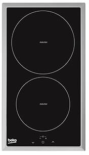 Beko HDMI 32400 DTX Domino- Induktionskochfeld, Glaskochfeld, Timer, Überlaufschutz, Kindersicherung, Edelstahlrahmen, Schwarz