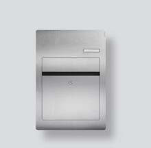Siedle BK/NS-1 Briefkasten Edelstahl gebürstet, Einwurf oben, Entnahme vorne, koppelbar, mit Regenkante, 20 l silber (210010196-00)