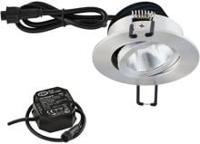 EVN PC65 LED Deckeneinbauleuchte, rund, schwenkbar, 8,4W, 4000K, 1060lm, alu poliert (PC650N91440)