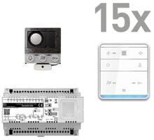 TCS PAIF150/005 audio:pack PRO Einbau für 15 Wohneinheiten, mit Einbaulautsprecher ASI12000 + 15x Freisprecher ISW6010 + Steuergerät NBV2600