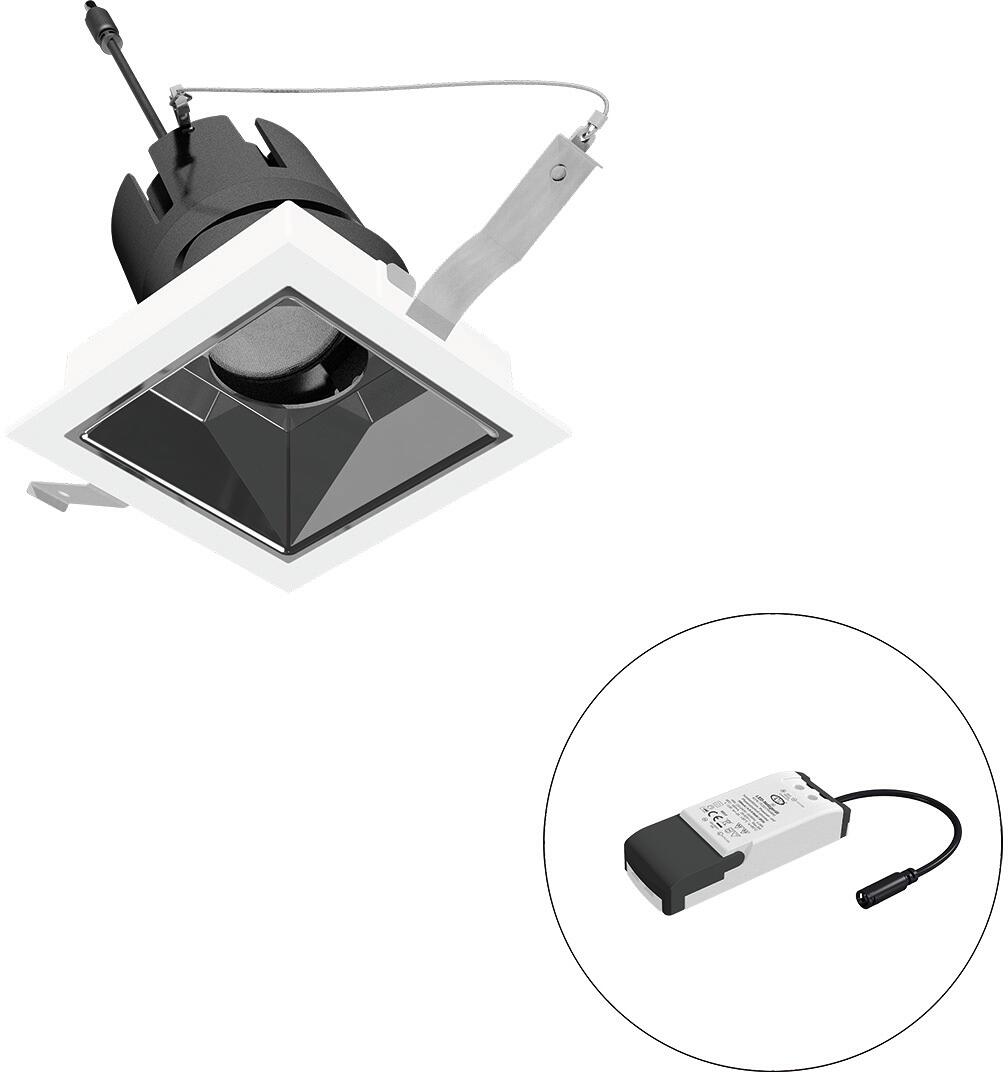 EVN SELECTO LED Deckeneinbau, quadratisch, schwenkbar, IP20, 220-240V/AC, 6W, 2700K, 686lm, inkl. Netzgerät, Phase, Reflektor silber/glänzend, 12.762,