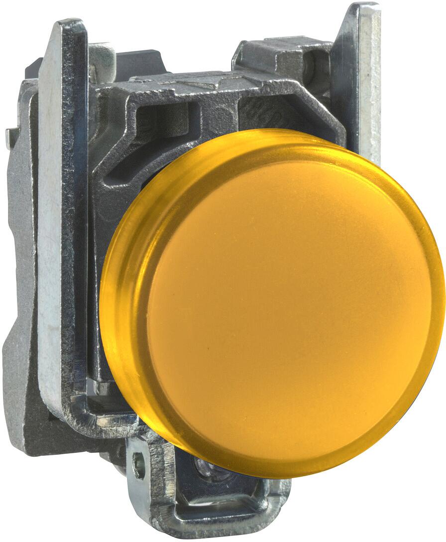 Schneider Electric XB4BVM5 Harmony XB4, Leuchtmelder, Metall, 22mm, universelle LED, glatte Kalotte, Schraubklemme, 230-240V AC, orange