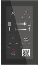 MDT KNX Glas Touch Smart Plus 6 Zoll, KNX Secure, RGBW-Hintergrundbeleuchtung für Betriebszustand, Schwarz (BE-GTSP6TS.01S)