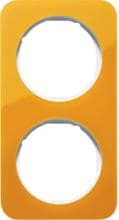 Berker 10122339 Rahmen, 2fach, R.1, Acryl orange transparent/polarweiß glänzend