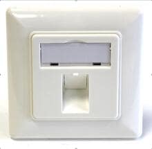 EFB Rahmenset 1-Port für Keystones DIN49075 RAL9010, weiß (ET-25087V3)