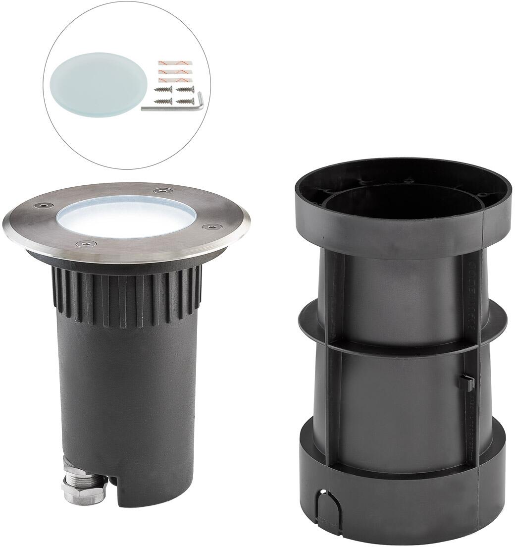 EVN LED Bodeneinbau, rund, schwenkbar, EDS / Alu, inkl. LM, IP67, 230V, 4,6W, 4000K, 390lm, Edelstahl (679236504)