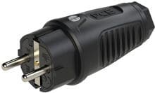 PCE Taurus2 Vollgummi-Stecker, 16 A, nat, IP54, schwarz (0512-SS)