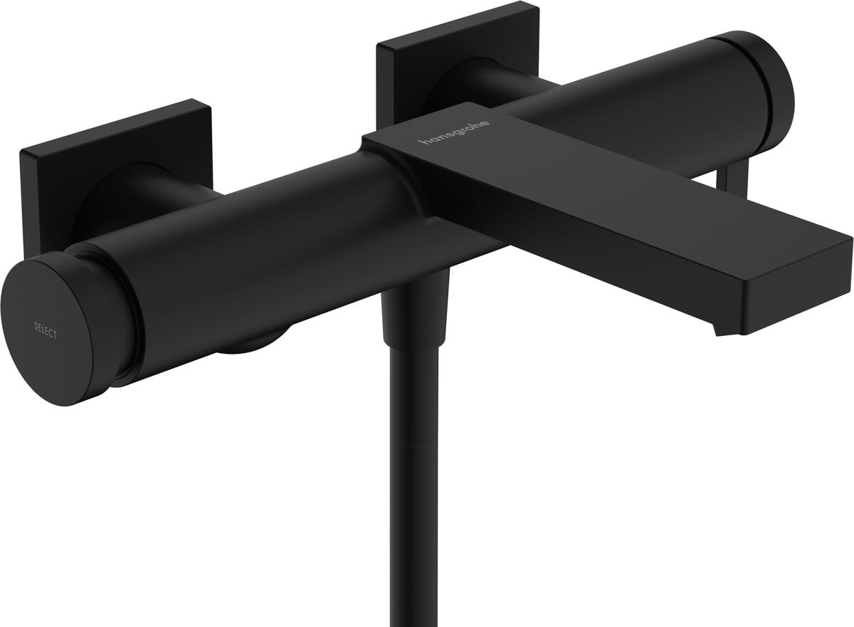 hansgrohe Tecturis E Einhebel-Wannenarmatur Aufputz, Messing, Mattschwarz (73420670)