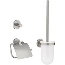 GROHE Essentials Accesoires WC-Set 3 in 1, Glas/Metall, supersteel (40407DC1)