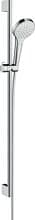 hansgrohe Croma Select S Duschset 110 1 Strahlart mit Duschstange 90 cm, Messing, 16 l/min, 110 mm, Weiß/Chrom, (26574400)