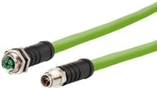 METZ CONNECT M12 Industrial Ethernet Leitung, X-kodiert, 1m, M12 Buchse gerade - M12 Stecker gerade, Torsion, PUR (142M7X12010)
