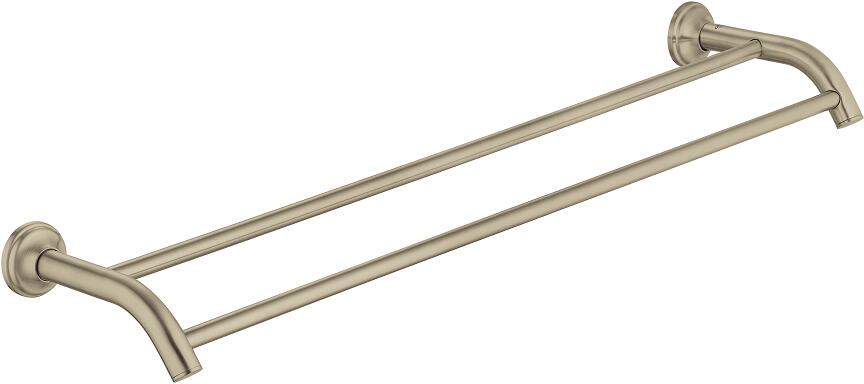 GROHE Essentials Authentic Doppel-Badetuchhalter, nickel gebürstet (40654EN1)