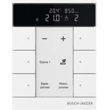 Busch-Jaeger SBC-F-6.0.11-84 Raumtemperaturregler mit VOC/Feuchte-Sensor und Bedienfunktion 6-fach Busch-Tenton®, Free@Home, Studioweiß (2CKA006220A0890)