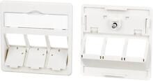 METZ CONNECT Zentralplatte, 50 x 50 mm, 3 Port, Modul, perlweiß ( 860210-04-I )