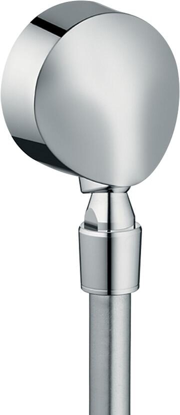 hansgrohe FixFit Wandanschluss E mit Rückflussverhinderer und Kugelgelenk, Kunststoff, Rückflussverhinderer, Chrom, (27505000)