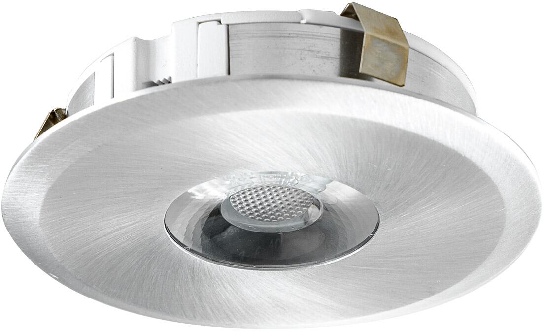 EVN SMALDO LED Einbauleuchte, rund, 3W, 285lm, 220-240V, 3000K, 35°, IP20, alu (L23031302)