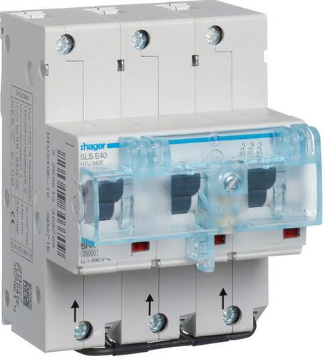 Hager HTU340E SLS Schalter 3-Polig, E-Charakteristik, 40A, für Hutschienenmontage US