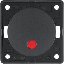 Berker 937522505 Kontroll-Ausschalter, 2-polig, mit Aufdruck "0", rote Linse, Integro Flow/Pure, anthrazit matt