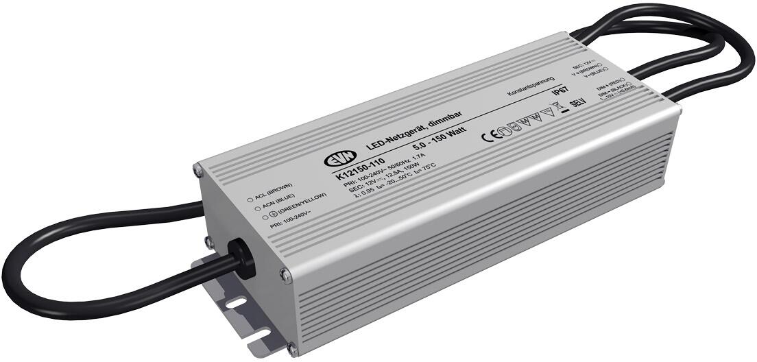 EVN Netzgerät, 12V/DC, 5-150W, IP67, Primär: 100-240V (K12150110)
