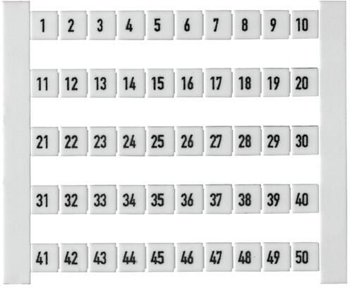 Weidmüller DEK 5 FW 1-50 Klemmenmarkierer Karte 5x5mm, weiß (0473460001)