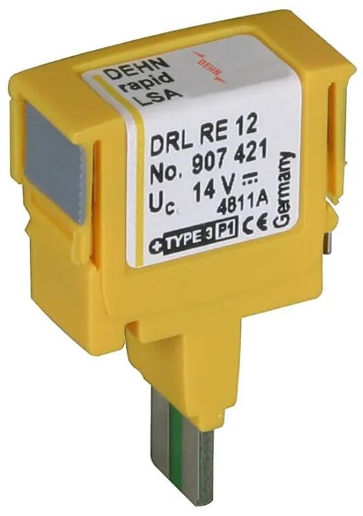 Dehn DRL RE 12 DEHNrapid Überspannungsableiter LSA Schutzstecker für 1 Doppelader Un, 12V (907421)