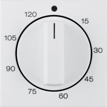 Berker 16338989 Zentralstück mit Regulierknopf für mechanische Zeitschaltuhr, S.1, polarweiß glänzend