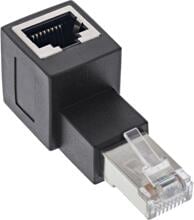 InLine Patchkabel-Adapter Cat.6A, RJ45 Stecker/Buchse, 90° nach oben gewinkelt (69991A)