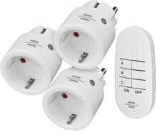 Brennenstuhl Comfort-Line Funkschalt-Set Mini 3+1, 3er Funksteckdosen Set, Innenbereich, mit Handsender, weiß (1507070)