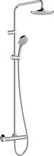 hansgrohe Vernis Blend Duschsystem 200 1 Strahlart wassersparend+ mit Thermostat, Kunststoff, 5,7 l/min, 205mm, chrom (26318000)