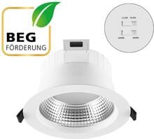 EVN LED Deckeneinbauleuchte, rund, 13,5W/18,5W, IP54 220-240V/AC, 178-260V/DC, 3000K, 4000K, 1837-2403lm, weiß (DSR54180125)