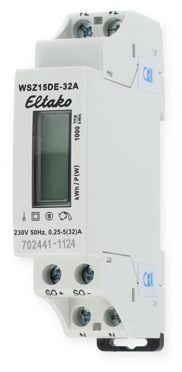 Eltako WSZ15DE-32A Wechselstromzähler 32A, ungeeicht (28032615), 18x58 mm