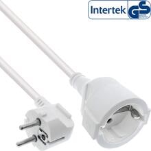 InLine Strom-Verlängerung Schutzkontakt Stecker gewinkelt / Buchse, weiß, 7m (16407U)