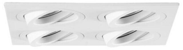 Brumberg M1 Einbaugehäuse, quadratisch, bündig, 4-fach, mit Modulhalterungen bündig, schwenkbar 20°, IP20, max. 4x13W, ohne LED-Module, Aluminium, wei