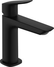 hansgrohe Logis Einhebel-Waschtischarmatur 110 Fine mit Zugstangen-Ablaufgarnitur, Messing, 5 l/min, Mattschwarz (71251670)