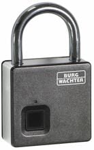 Burg Wächter Scan & Lock 610/53 SB Vorhängeschloss mit Fingerscanner, IP65, Stahl, schwarz (27511)
