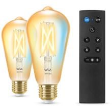 Wiz Wi-Fi BLE 50W ST64 Amb TW 2PK+Remote Filament-Lampe, 7W, 640lm, 2000-5000K, bernsteinfarben (929003057001)