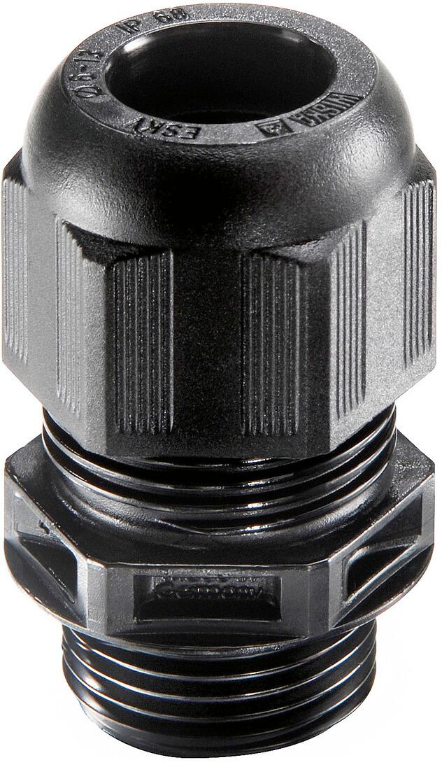 Wiska ESKV 12 BK Kabelverschraubung mit kurzem Anschlussgewinde, M12, Kunststoff, schwarz (10066120)