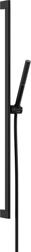 hansgrohe Pulsify S Duschset 100 1 Strahlart wassersparend+ mit Duschstange 90 cm, Metall, 5,4 l/min, 98 x 24 mm, Mattschwarz, (24383670)