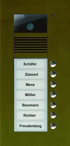 TCS AVU14070-0012 Video Außenstation mit 7 Klingeltasten (rechtsbündig), 1-spaltig, UP, Serie AVU, bronze