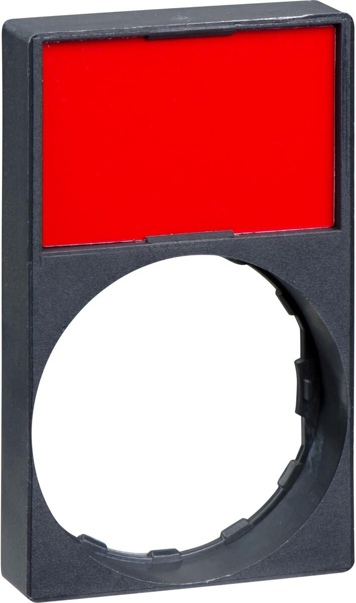 Schneider Electric ZBY6H101 Schildträger 30x50mm mit Leerschild, für Ø 22 Geräte mit rundem Frontelement, rot