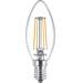 Philips LED-Lampe in Kerzenform, E14, 4,3W, 470lm, 2700K, klar (929001889759)