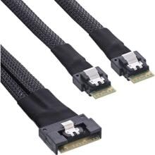 InLine Slim SAS Kabel, SFF-8654 8i zu 2x SFF-8654 4i