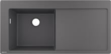 hansgrohe S51 S5110-F450 Einbauspüle 450 mit Abtropffläche rechts, SilicaTec, steingrau (43330290)
