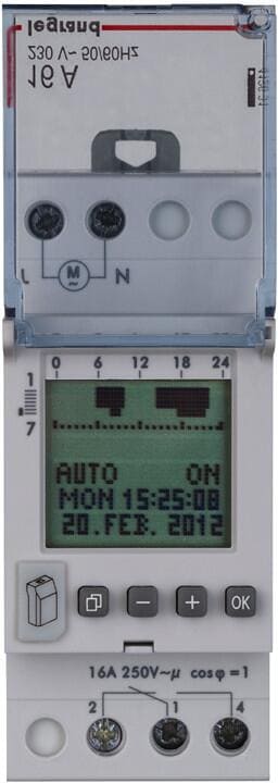 Legrand AlphaRex³ D21 Wochenschaltuhr, digital, 1 Kanal, 230 V AC (412631)