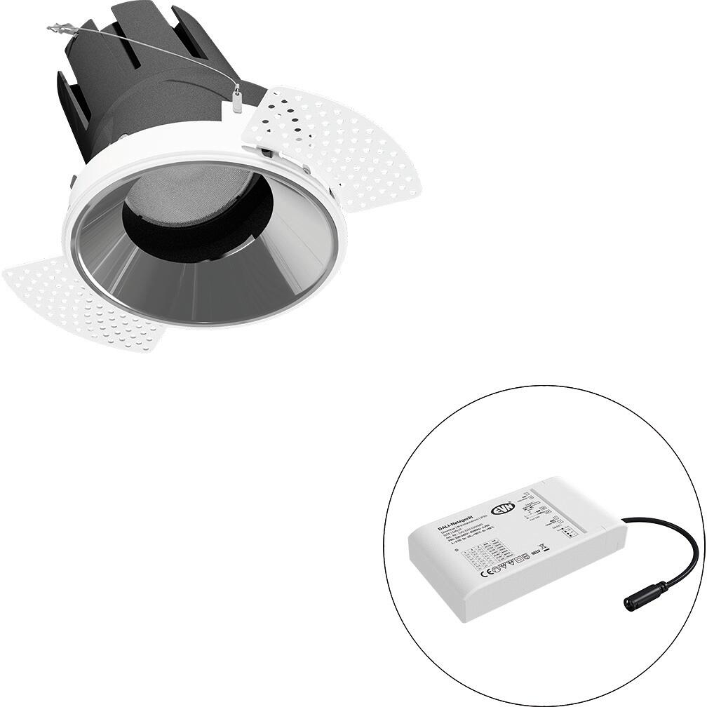 EVN SELECTO LED Deckeneinbau, rund, dreh-/schwenkbar, IP20, 220–240V/AC, 38W, 4000K, 4655lm, inkl. Netzgerät, DALI, Reflektor silber/hochglänzend, 6.5